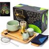 TEANAGOO Matcha, set di frusta per matcha, in bambù (chasen), cucchiaio (chashaku), porta frusta per matcha, set per preparare il tè. O38, kit per tè verde in polvere