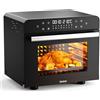 Karinear Friggitrice ad Aria Mini 36L, 6 in 1 Forno ad Aria, 1800W Air Fryer di Toccare, Barbecue, Cuocere, Temperatura fino a 230°, 60 Minutes Timer, Nero