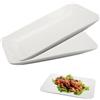 Velicber Set di 2 Piatti Rettangolari in Porcellana da 24 cm Bianco Piatto da Portata Rettangolare Ceramica Servizio Piatti Bianchi per Antipasti, Sushi, Dessert, Torte, Feste
