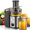 QCen Spremiagrumi, centrifuga con vano di riempimento da 3 pollici, facile da pulire, in acciaio inox, senza BPA, ideale per frutta e verdura (Trasparente, 500W)