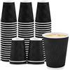 pafnisoin 20 pezzi Bicchierini Caffè 300 ml Bicchieri di Carta Bicchierini Caffe Carta Bicchiere di Carta Grande Bicchiere di Carta（Nero）