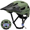 Favoto Casco da Bicicletta Mountain con Visiera - Tecnologia Double Inmould Caschi MTB Ciclismo Leggero per Adulti Certificato CE M 55-58cm Regolabile Verde Militare