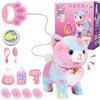 IXYHKB Gatto Interattivo Di Peluche, Gatto Giocattolo Di Peluche Da Passeggio Elettronico, Gatto Realistico Interattivo Da Compagnia Con Accessori, Cane Giocattolo Che Cammina e Abbaia, Per Bambini