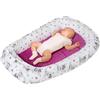 Medi Partners Riduttore Lettino Neonato - 100x60x15 Nido Antisoffoco Neonati Bozzolo Culla per Bebè neonata bilaterale Cuscino 100% Cotone Minky (Orsacchiotto con visone rosa)