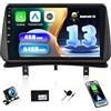SIXWIN 4+64G Autoradio Android 13 con CarPlay/Android Auto/Mirror Link per Renault Clio 3 2005-2014,9 Pollici HD TouchScreen Schermo Navigatore WiFi Bluetooth 5.0 FM/RDS 32EQ+AHD Tetrocamera
