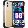 DOOGEE Blade 20 Turbo 5G Outdoor Cellulare senza contratto, 32 GB + 256 GB, 6,6 HD+ IPS, 50 MP + 16 MP, telefono Android 15, 10300 mAh, 5G LTE Smartphone impermeabile IP68, NFC, OTG, GPS