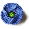 Le Muse di Scicli - Handmade Spilla papavero blu himalayano fatta a mano in cotone floreale all'uncinetto per lui/lei