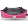 Ligo Oliver - Cuccia per cani di grande taglia idrorepellente sfoderabile resistente ai graffi. Cuscino materasso per cani in nylon. REALIZZATA A MANO IN ITALIA (S: 60x50 cm, FUCSIA/ANTRACITE)