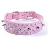haoyueer Collare per cani con borchie a spillo, elegante collare in pelle, con rivetti e strass, morbido e regolabile per cani di taglia media e grande (S, rosa)