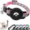 JEYORZY 1 pcs Riflettente Collare Gatti, Accessori Gatto Compatibile con Air-tag, Collare Air-tag Gatto con Fibbia di Sicurezza per Gattini e Cani di Piccola Taglia, Air-tag GPS non Incluso, Rosa