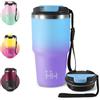 KollyKolla Termo 600ml, Termo in Acciaio Inossidabile con Doppia Pared Aislante, Privo di BPA, Riutilizzabile, Tazza Termica Portatile a Doppia Pared con Coperchio, per Ciclismo, Ufficio, Caffè, Palestra