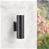 M Ledme - Applique Black Tube, impermeabile IP54, 2 lampadine GU10, per giardino, patio, facciata, parete. Lampadina non inclusa.