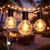 M mimotec - Ghirlanda da esterno con cavo elettrico da 7,5 m, 15 lampadine, luce calda 2700 K, impermeabile IP44, decorazione per terrazza, ingresso, patio e giardino