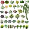 Yunsailing 40 piante grasse artificiali, piante grasse finte, realistiche, senza vaso, per fai da te, giardino, casa, ufficio, decorazione interna (carine)