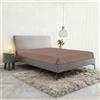 Italian Bed Linen Lenzuolo Sotto con Angoli Matrimoniale, effetto Water Washed, misura 170x200cm con angolo da 35cm - Rosa Antico