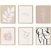 TwoDays Decorazione da parete per camera da letto stile Vanilla Girl, poster boho beige per camera da letto, stampe minimaliste crema, immagini astratte nei toni del marrone per ragazze (20,3 x 25,4