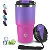 Grsta 20oz Tazza Termica, Termos Caffè Ermetica Portatile, Bicchiere Termico per Bevande Calde e Fredde, Isolata Sottovuoto In Acciaio Inox, Tumbler Termico A Prova di Perdite