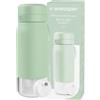 Wessper Borraccia con filtro dell'acqua in vetro da 500 ml, bottiglia con filtro Actitex Disc, riduce il cloro, contatore di cambio filtro, borraccia senza bpa - Menta