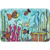 Wenko Tappetino scendibagno Rollin'Art Full Bloom con motivo "ambiente marino", superficie vellutata e lato inferiore antisdrucciolo, adatto per riscaldamento a pavimento, 100% poliestere, 45 x 70 cm