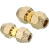 PATIKIL Set Connettore per Giunto di Estensione Tubo, 2pz Adattatore Accoppiamento Tubi Rame AC Saldatura Gratuita con Dadi Svasati Tubo Rame Diametro 1/4 e 3/8 HVAC Refrigerazione