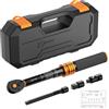 ss shovan 1/4 Chiave Dinamometrica Bici 3-25Nm, 72 Denti, Include adattatore da 1/4 a 3/8, giunto cardanico ed estensione da 100 mm, Kit Chiavi Dinamometriche Portatile per Bicicletta