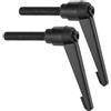 QUARKZMAN 2Pz M12 x 60mm Manopole Regolabili Pulsante di Bloccaggio Nero | a Scatto Rapido Rotante, con Filettatura Maschio, per Macchine Tornio
