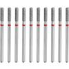 sourcing map 10 punte diamantate da 200-230 con testa cilindrica da 2,5 mm, gambo da 2,35 mm, lunghezza 10 mm, punte rotanti per pietra, ceramica, vetro, smerigliatura, lucidatura