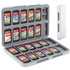 KOPBTBOY Giochi Custodia per Nintendo Switch OLED, Custodia portatile per schede di gioco con 48 slot e 24 slot per schede Micro SD, Bianca, Dura
