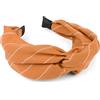 styleBREAKER Fascia per capelli da donna con un nobile motivo gessato e nodo a torsione, look retrò, fascia per capelli, gioielli per capelli 04027029, colore:Cognac