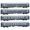 ARNOLD HN4420 Dr, Confezione da 4 Pezzi OSShD carrozze di Tipo B Touristen-Express, Set 1 di 2, livrea Blu, epIII, 2 x WLAB più 1 x WR più 1 x Salon Carrozze passeggeri