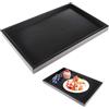 TESSTSY Vassoio Legno Nero, Vassoio Legno Rettangolare, Antibatterico e Antimuffa, per Tè, Caffè, Bevande, Snack, Frutta, Casa, Bagno, Cucina, Ristorante e Bar (30 x 20 x 2 cm)