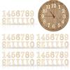 Jetec 75 Pezzi Numeri di Legno in 5 Set, Numeri dell'Orologio Arabo in Legno con Adesivo per Decorazione Orologio Fai da Te (Colore Originale)