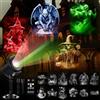 Weewooday Proiettore Luci 3D Halloween e Natale con 12 Diapositive HD, 4 Colori, Telecomando e Timer, Decorazione per Giardino, Festa, Finestre, Interni ed Esterni