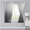 XWZO - Tende in voile con occhielli, tende sfumate, set da 2, per camera da letto e soggiorno, con aste e ferma-pieghe, 145 x 140 cm (altezza x larghezza), colore grigio