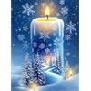 Lxmsja 5D Diamond Painting Natale Adulti, Candela Diamond Painting Kit Completo, Natale Diamantini Crystal Art, Strass Ricamo a Punto Croce, Hobby Creativi Adulti Decorazioni da Parete e Casa 30x40cm
