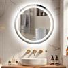 LUVODI Specchio Bagno con Luce 80cm: Specchio Bagno LED Specchio Tondo Retroilluminato + Frontale Luce Più luminoso, Dimmerabile 3 Colori, Antiappannamento, Funzione Memoria