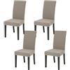 FRKOKRFA Set di 4 coprisedia elasticizzati per sala da pranzo, rimovibili, lavabili e moderni, per casa, hotel, banchetti, decorazioni e matrimoni (kaki)
