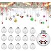 Homefantasy 16pcs Natale Palline Albero,Palle di Natale Trasparenti,Palle di Natale Palline Riempibili,in plastica trasparente, per fai da te, da appendere, decorazioni per albero di Natale