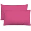 Nada Home Coppia Federe Cuscini Letto 52x82 cm in 100% Puro Cotone - Copricuscini Guanciale Tinta Unita con Pattina Interna Senza Zip o Bottoni - Set 2 Federe Morbide e Resistenti