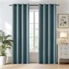 MIULEE Tende Oscuranti Interni 2 Pezzi 140x225 CM, Tenda Blu Grigiastro Moderna per Soggiorno, Tende Coprente Termiche Isolanti Interno con Anelli, Tenda Oscurante Finestra Camera da Letto Salotto