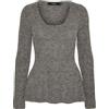 VERO MODA Vmdesma Ga Boo-Pullover con Scollo a U Maglione Lavorato a Maglia, Melange Grigio Medio, S Donna