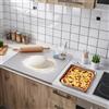 Accmuzzy Tagliere in Acciaio Inox e Titanio, 40 x 30 cm, con Bordo di Bloccaggio, Spianatoia in Acciaio Inox Ideale per Cuocere, Impastare, Tagliare e Come Piano di Lavoro Cucina