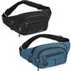 QINGZY 2 Marsupio Sportivo Impermeabile, Regolabile Borsa Portamonete per Uomo e Donna, Borsa a Tracolla con Zip per Corsa, Escursioni, Campeggio e Viaggi all'aperto, Marsupio Moda in Nylon (SET B)