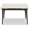 REDÒKASA Tavolo da pranzo 120x90 modello ZANTE allungabile fino a 180 cm con allunghe laterali da 30 cm per sala da pranzo, cucina e soggiorno, design moderno (Marmo di Carrara)