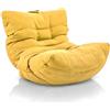 Aiire Pouf Poltrona Sacco Design - Puffo per Sedersi Piccolo per Bambini o Adolescenti - Puff Camera da Letto o Salotto con Imbottitura Inclusa - Poof Design Giallo