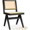 TecTake® Sedia da pranzo senza braccioli, Sedie Cucina design retro, Poltroncina schienale largo, rattan ad intreccio viennese, struttura in legno massiccio, vernice protettiva - Rovere Nero