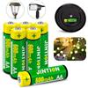JINTION Batterie ricaricabili Ni-MH AA, doppia A, ad alta capacità, 1,2 V, precaricate per giardini paesaggistici, luci a corde, telecomandi, mouse wireless, radio, torcia elettrica (confezione da 6)