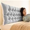 Generic Grande Cuscino per testiera del Letto, Cuscino di Supporto Lungo per Lettura, per Letto Matrimoniale, King Size, Cuscino Lombare a Cuneo,Light Gray,150x50x5cm