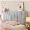 Hearda Copri Testata Letto Matrimoniale, Fodera per Testiera Letto Trapuntata Lavabile Copri Testiera Letto all-Inclusive per Testiera Camera da Letto (70x150cm,Ampio Plaid Grigio Chiaro)