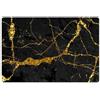 KitchenYeah© Set di Tovagliette Colazione Lavabili 6 Pezzi 45x30 cm Tovaglietta Americana in Plastica Colorata Antiscivolo Design Moderno Marmo - Oro - Nero - Effetto Marmo - Lusso - Glitter